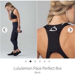 Lululemon - Black Pace Perfect Bra size 4